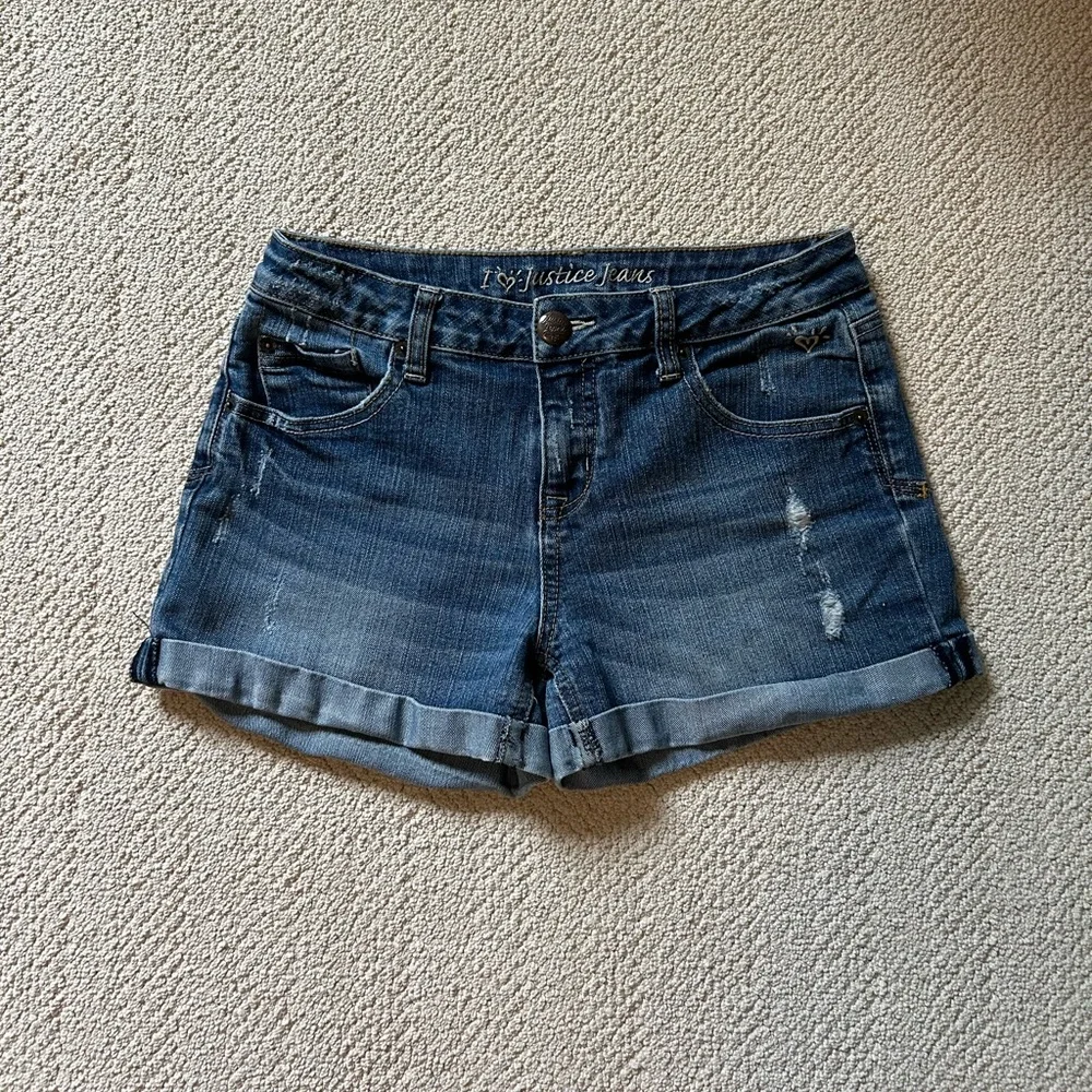 vintage justice denim mini shorts